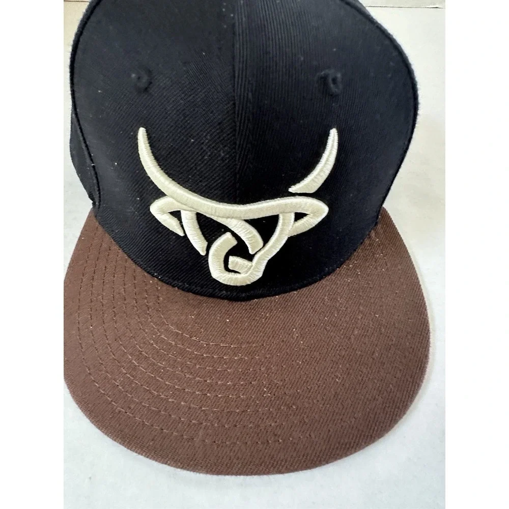Lost Calf Natural Born Cowboy Hat Black Brown White Logo Adjustable